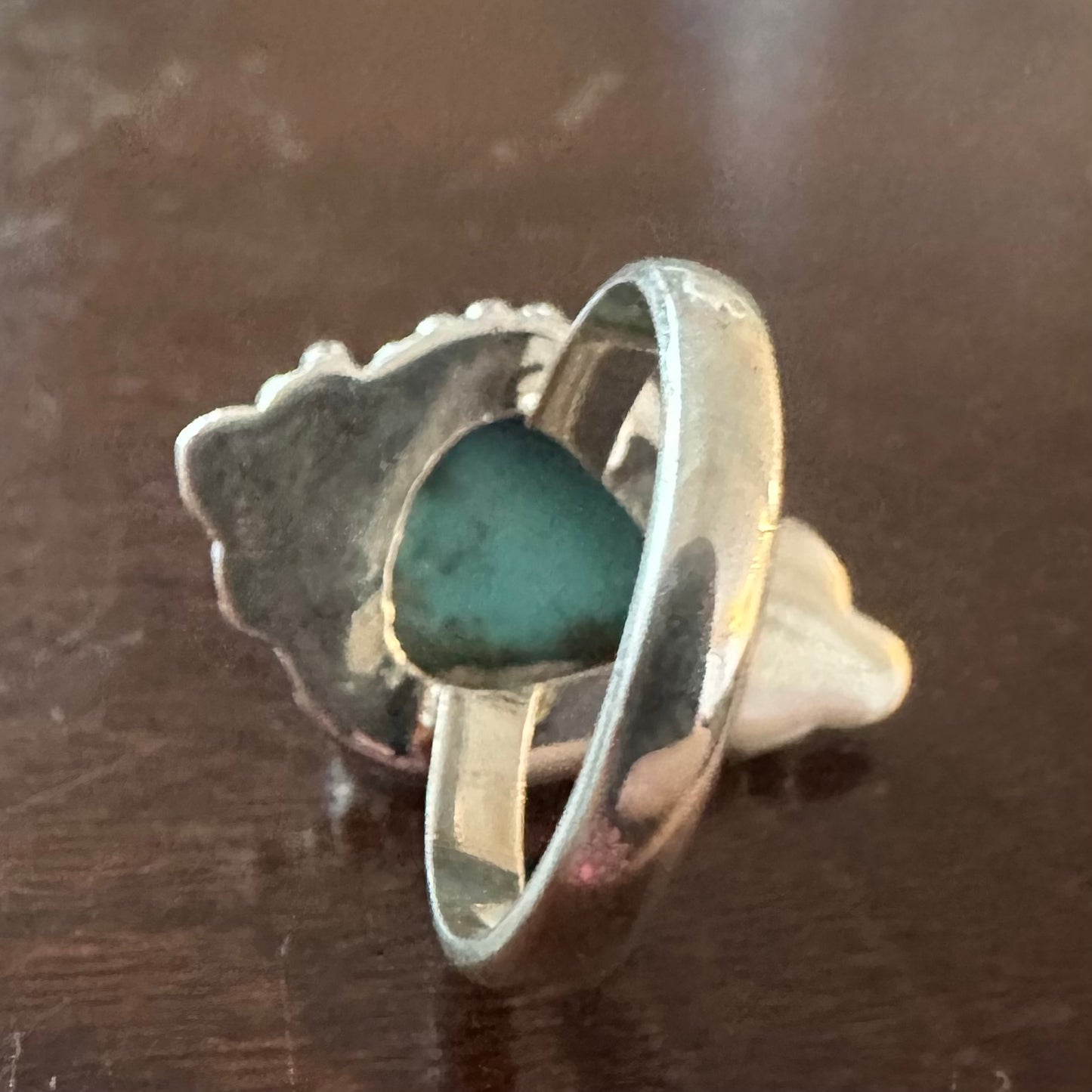 Natural blue teardrop chunky TIBETAN TURQUOISE 925 sterling silver ring size 6.5, 7, 7.5 or 8