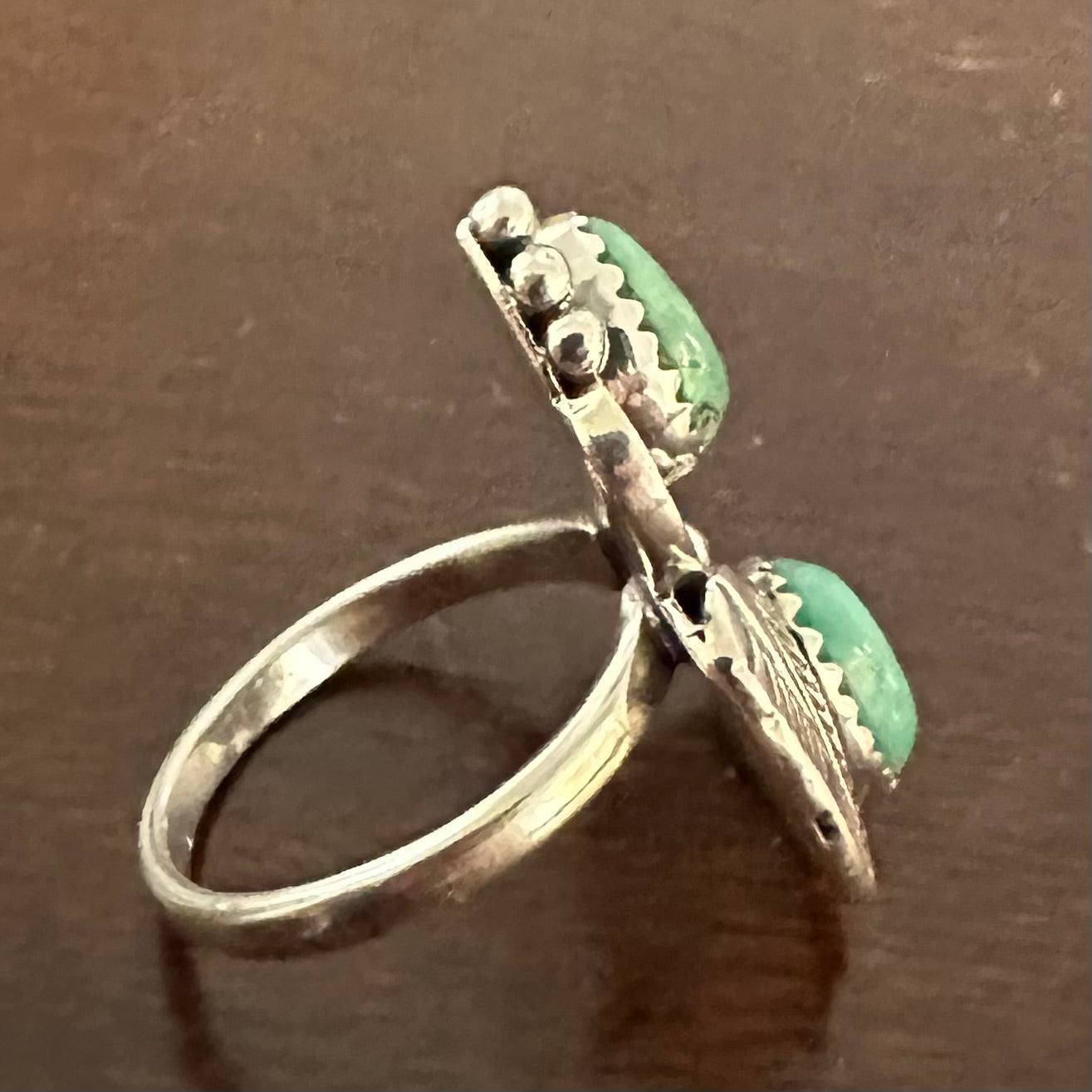 Vintage Navajo style 925 silver KINGMAN TURQUOISE ring size 6.5, 7, 7.5, 8