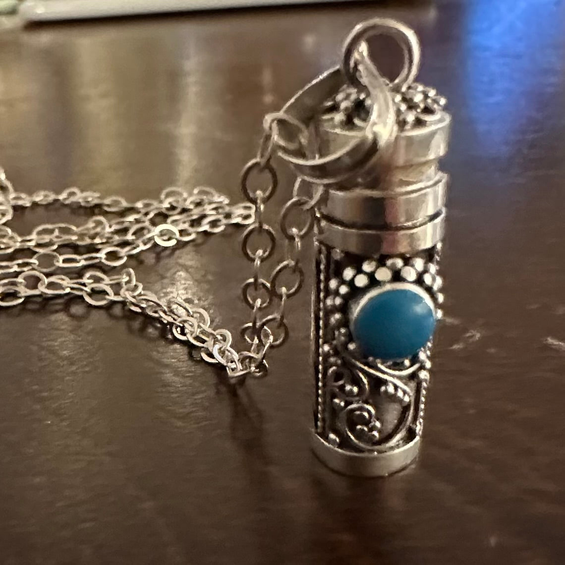 925 Sterling Silver TURQUOISE pills/ locket/ poison/ compartment