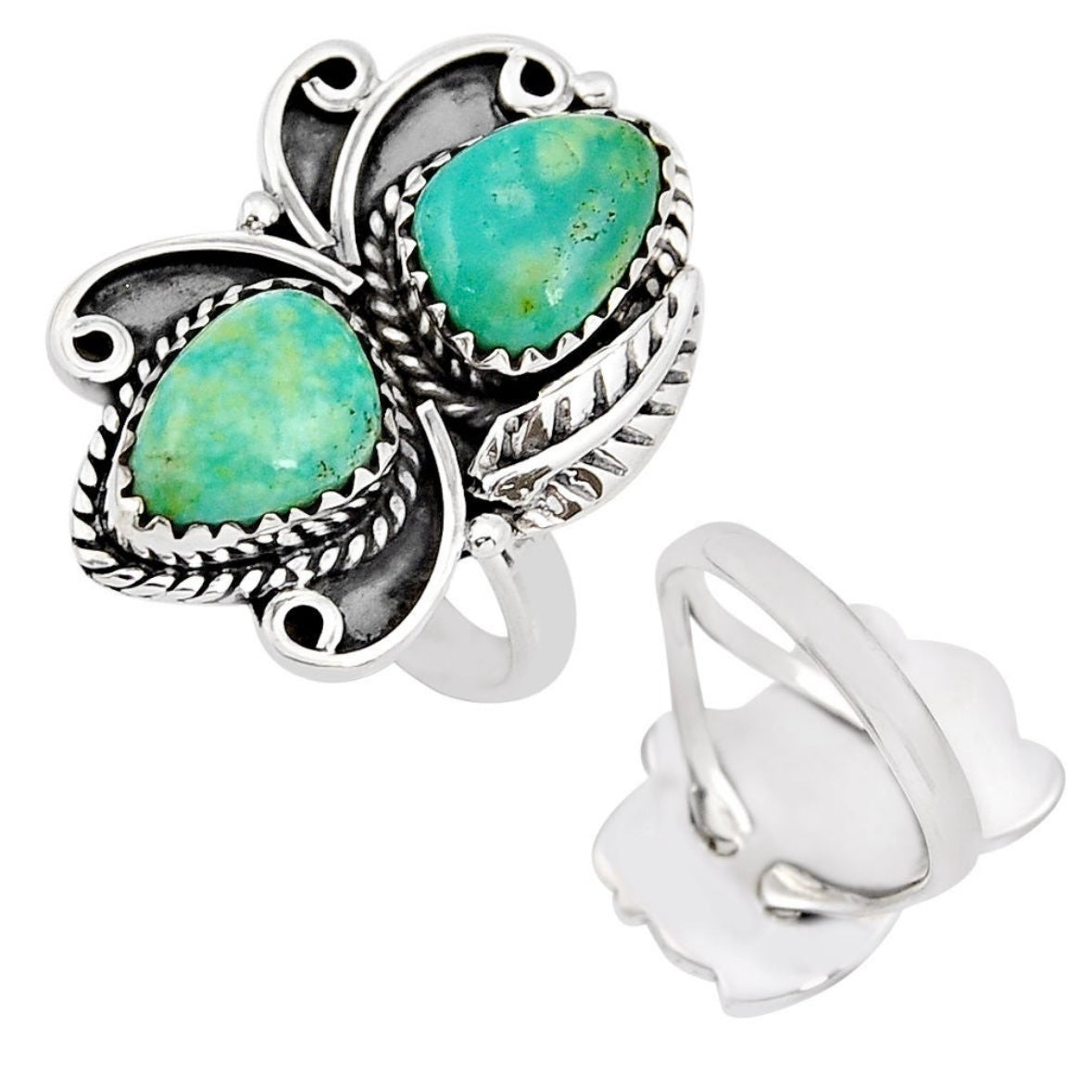 Turquoise Gemstone 925 Silver Vintage antique shops ring