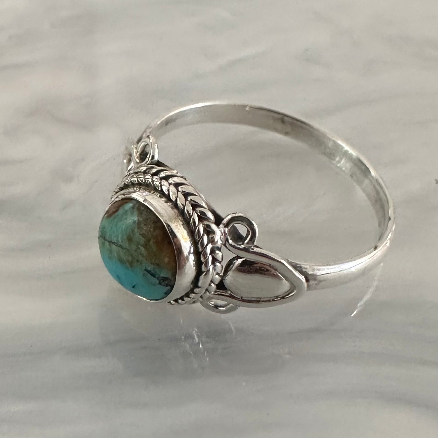 925 Silver southwestern boho style KINGMAN TURQUOISE ring size 6, 7, 8, 9