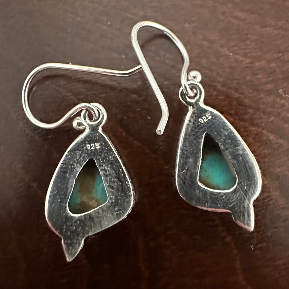 925 Solid Sterling Silver natural genuine American FOX MINES TURQUOISE lightweight filigree earrings