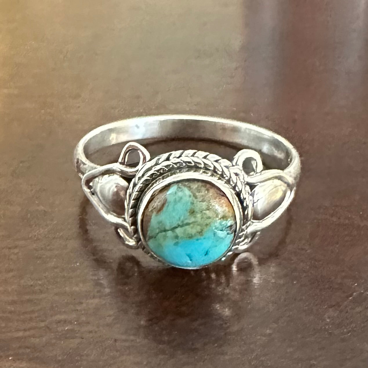 925 Silver southwestern boho style KINGMAN TURQUOISE ring size 6, 7, 8, 9